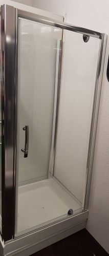 Petite Style Plus Silver Finish Pivot Shower Door